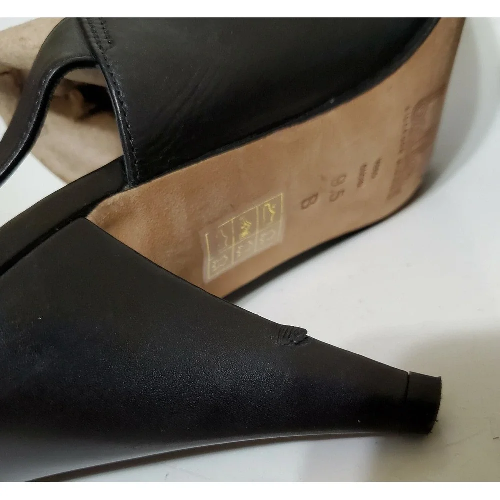 Belle Sigerson Morrison Womens 9.5 Black Leather Shootie Shoes Mule Witchy Heel